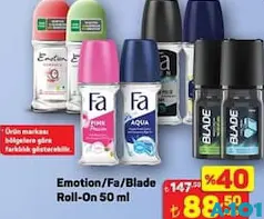 EMOTİON/FA/BLADE ROLL-ON DEODORANT 50 ML fiyat ve kampanya bilgisi